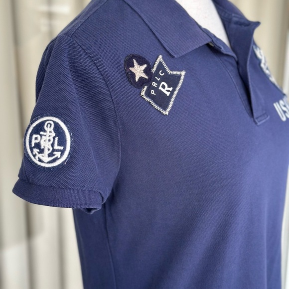 Polo by Ralph Lauren Navy Midi Dress with Patch Accents - Picture 3 of 9